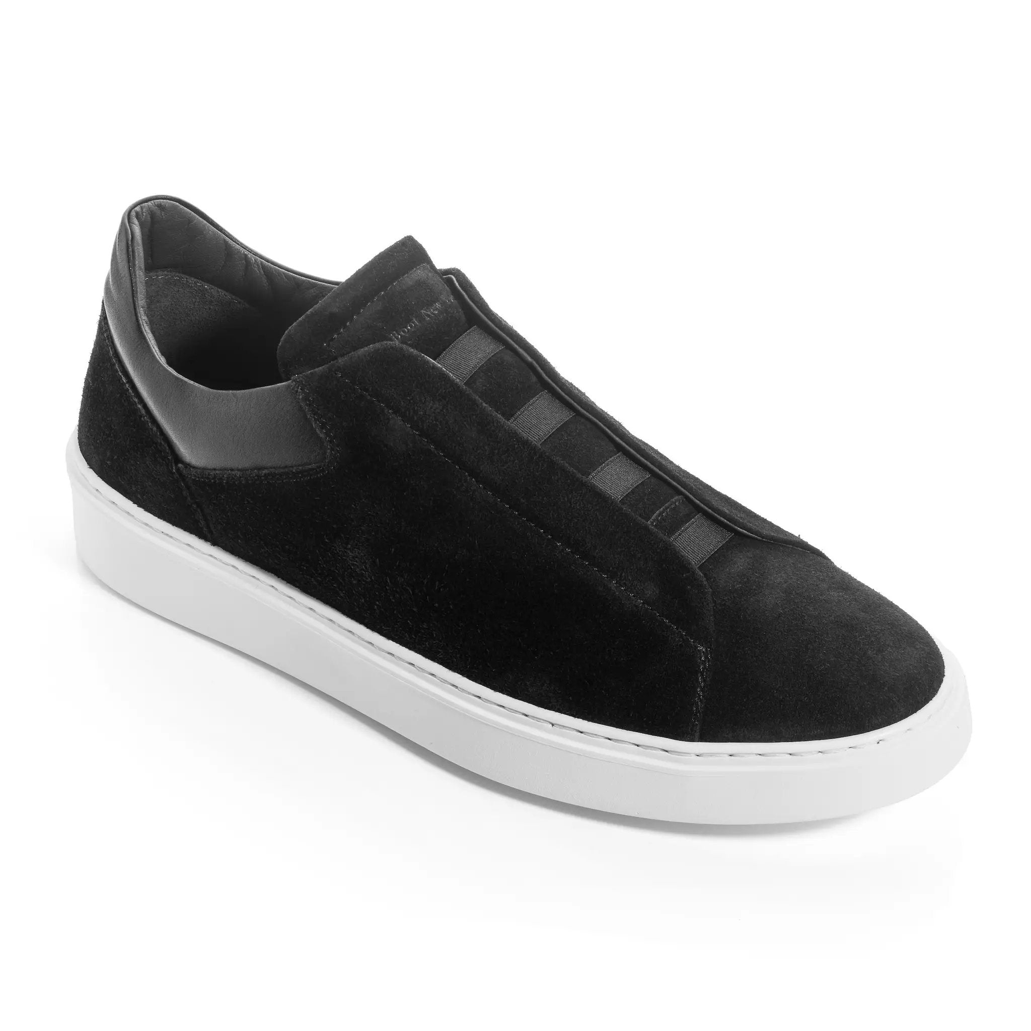 Campion Black Suede Elastic Slip-On Sneaker by To Boot New York