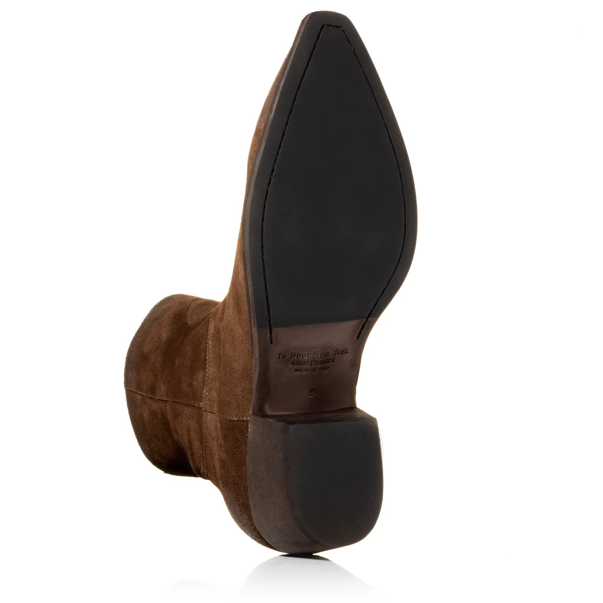 Atticus Dark Brown Suede Western Zip Boot by To Boot New York