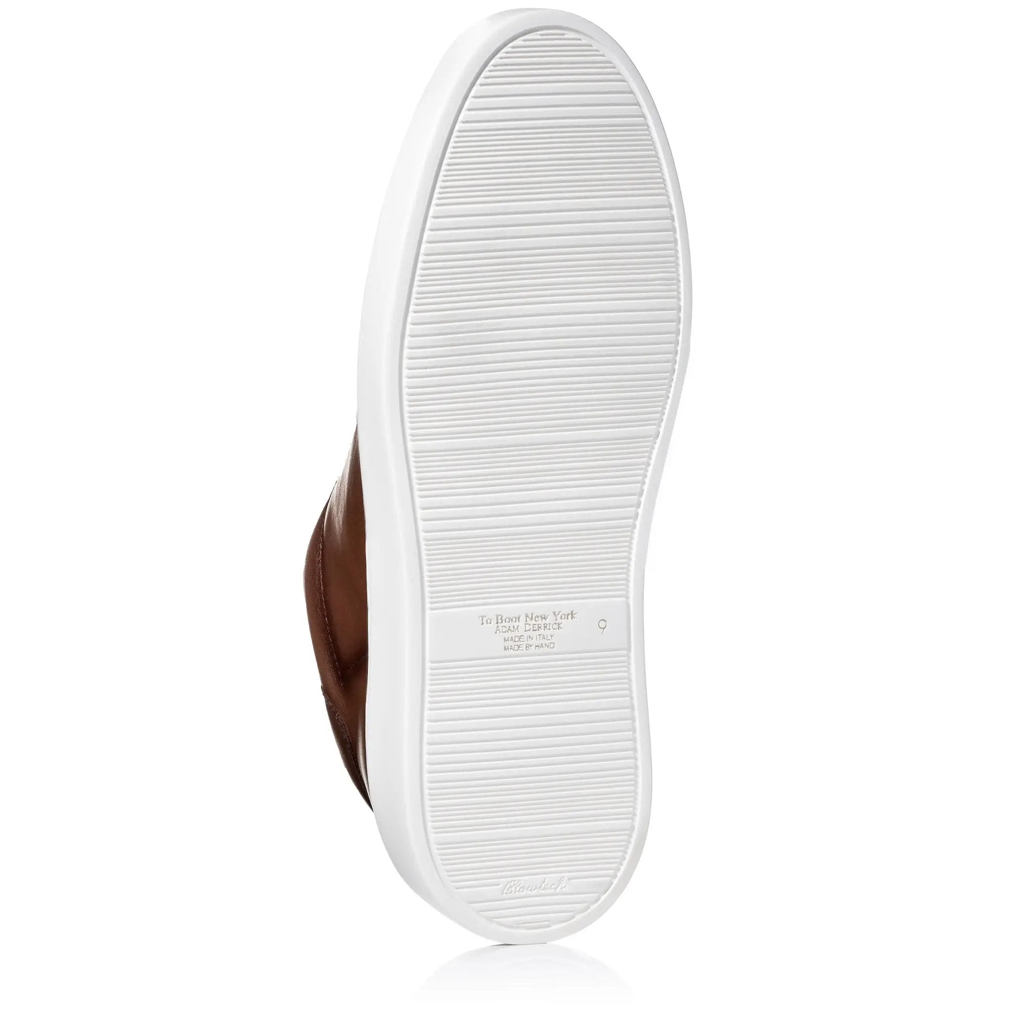 James Tan Leather Stretch Lace Luxury Low-Top Sneaker by To Boot New York
