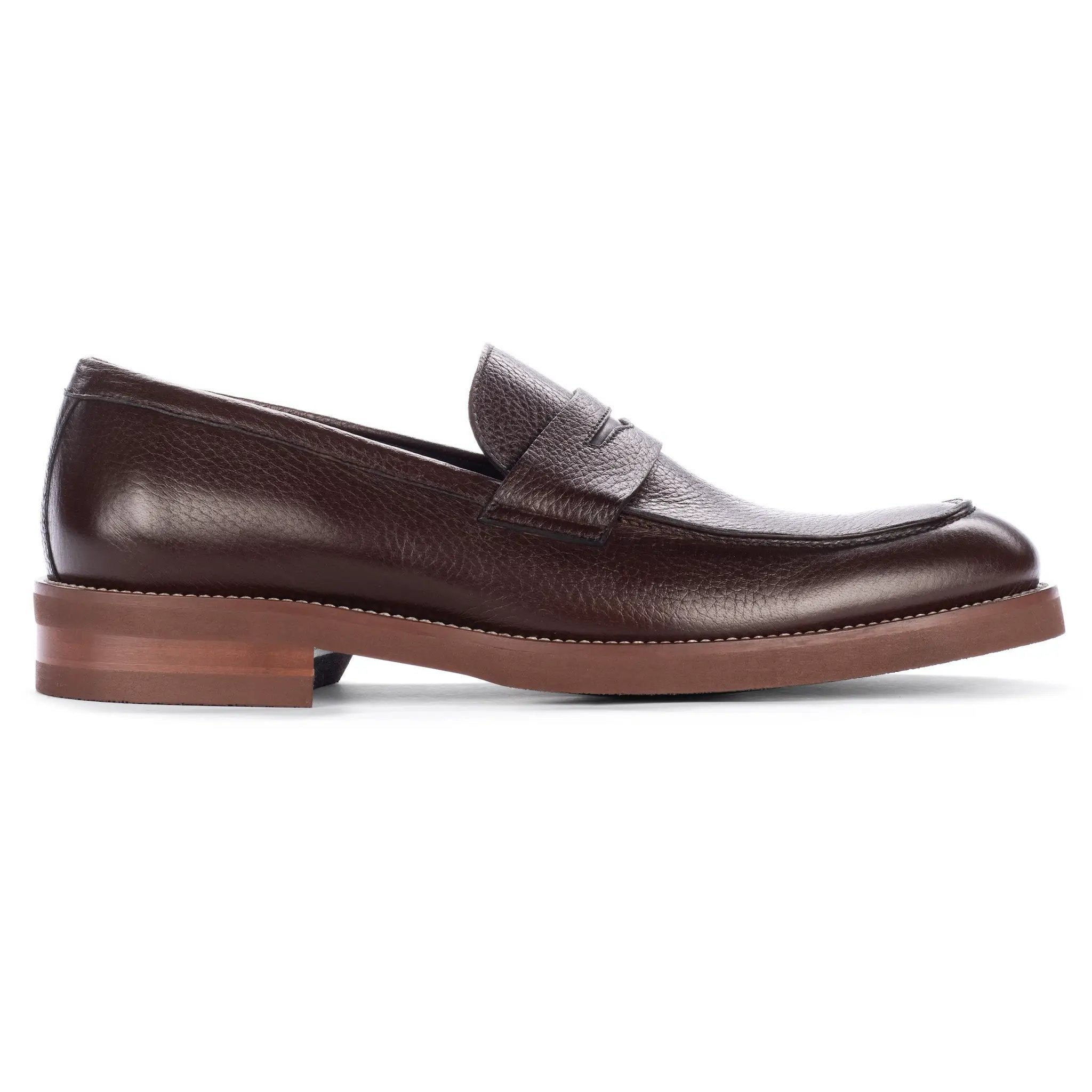 Slade Dark Brown Deerskin Loafer by To Boot New York