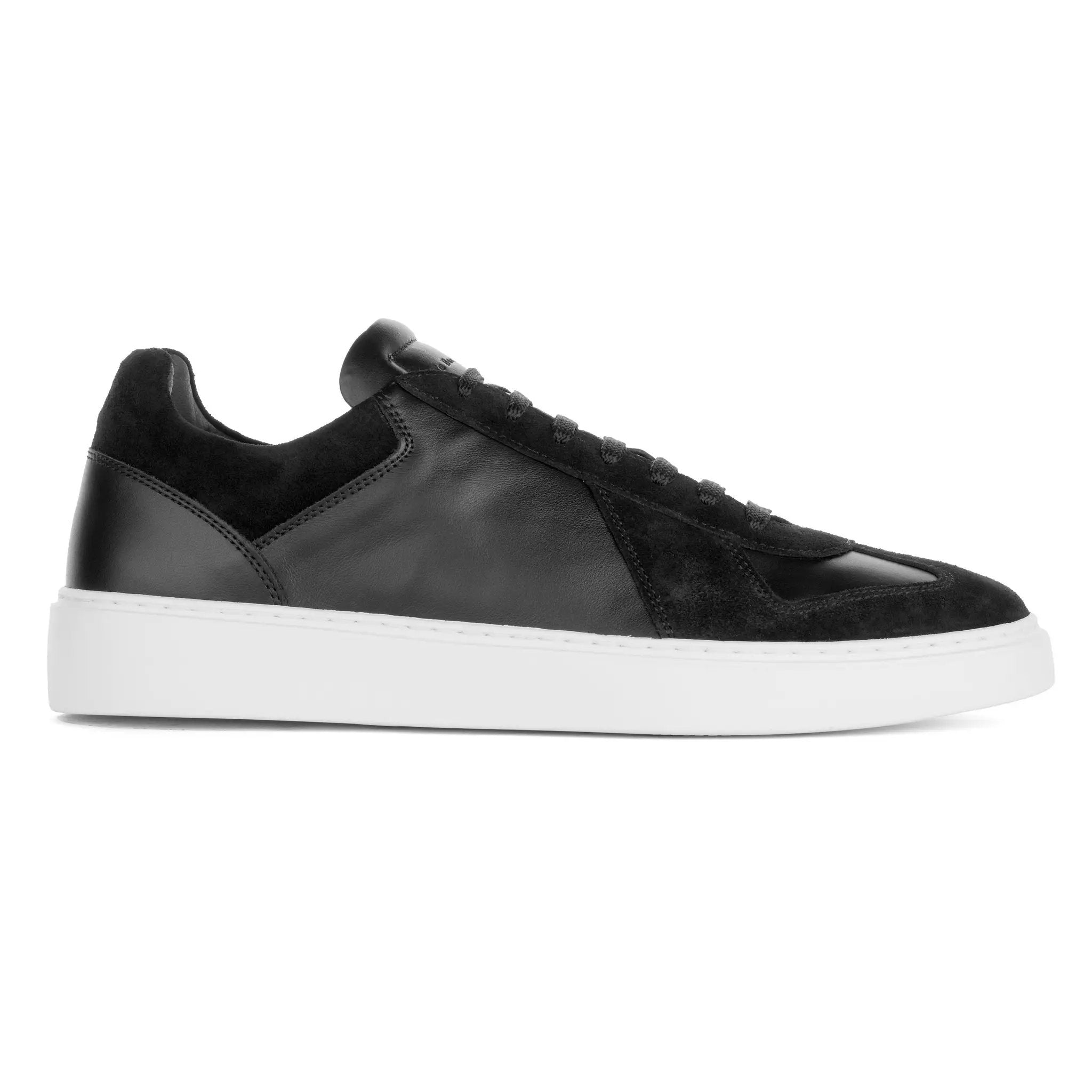 Oakmont Black Leather & Suede Luxury Low-Top Sneakers by To Boot New York