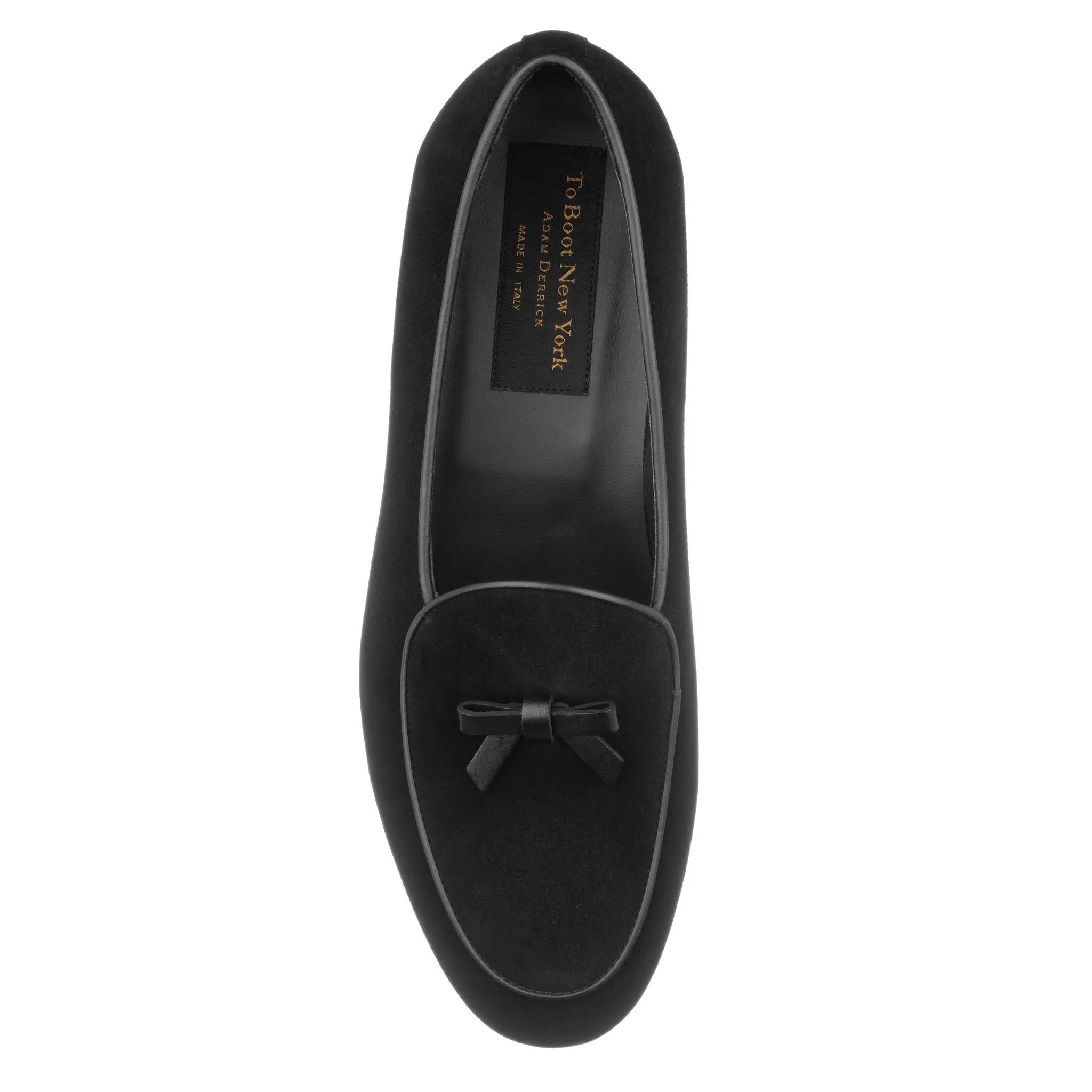 Shayne Black Suede Bow Pump Belgian Loafer by To Boot New York