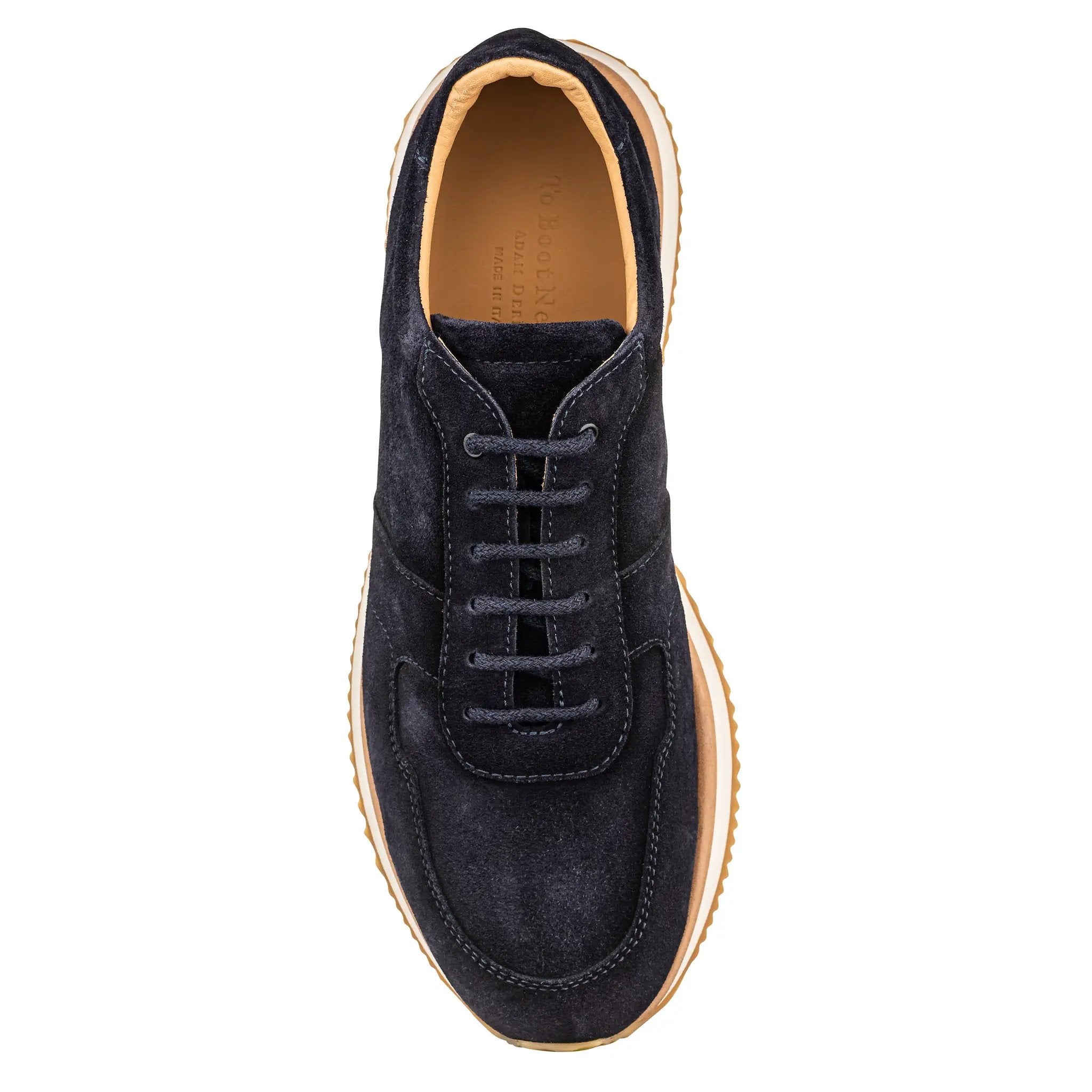Fanning Navy Blue Suede Sneaker by To Boot New York