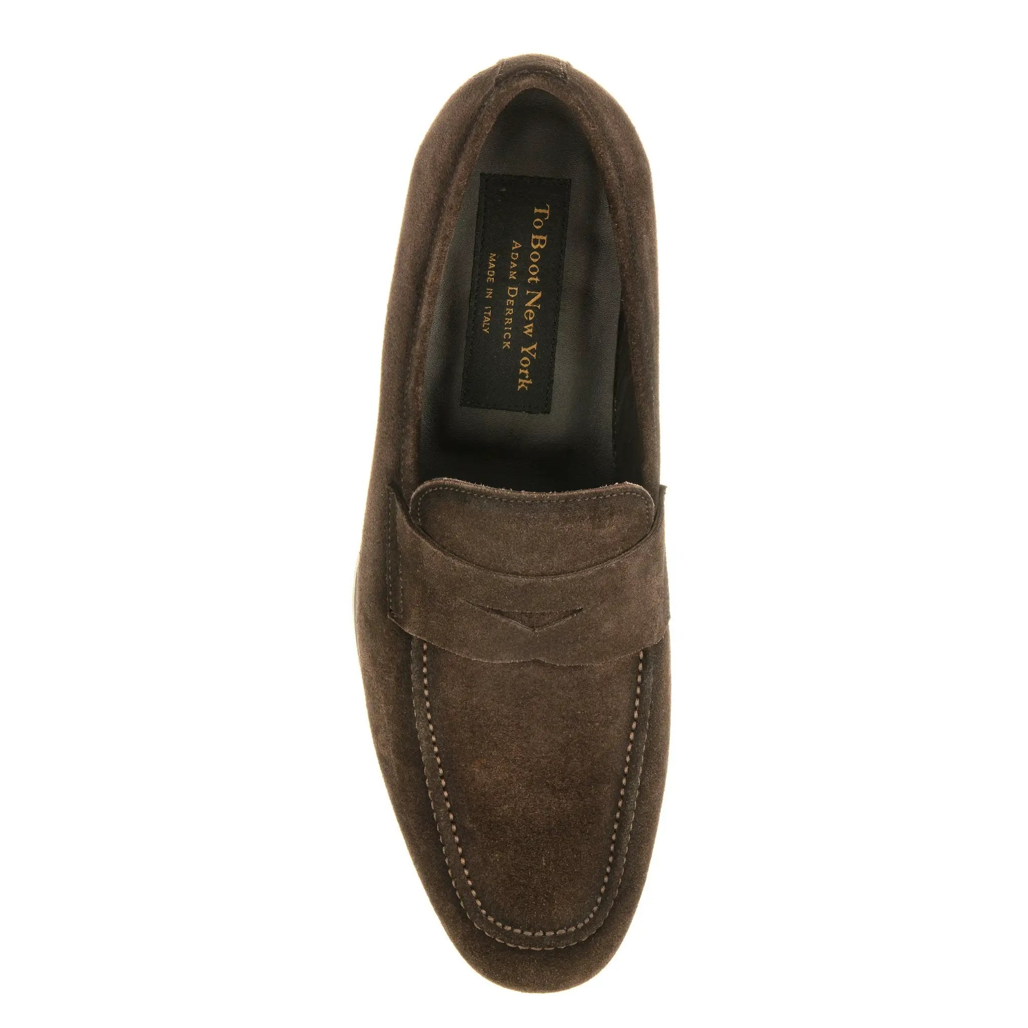 Ronny Dark Brown Suede Slip-On Loafer by To Boot New York