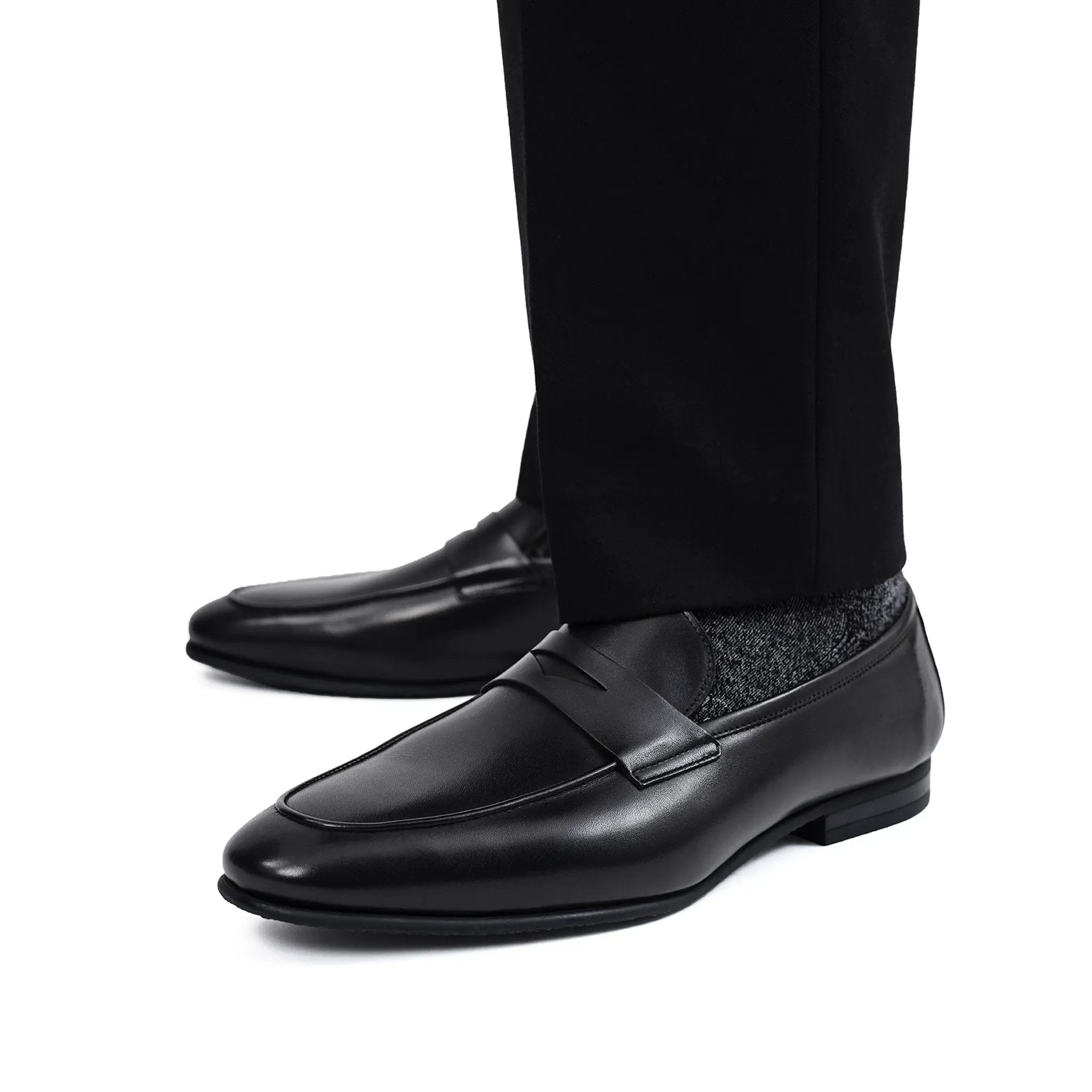 Keats Black Calf Leather Slip-on Men’s Penny Loafer by To Boot New York