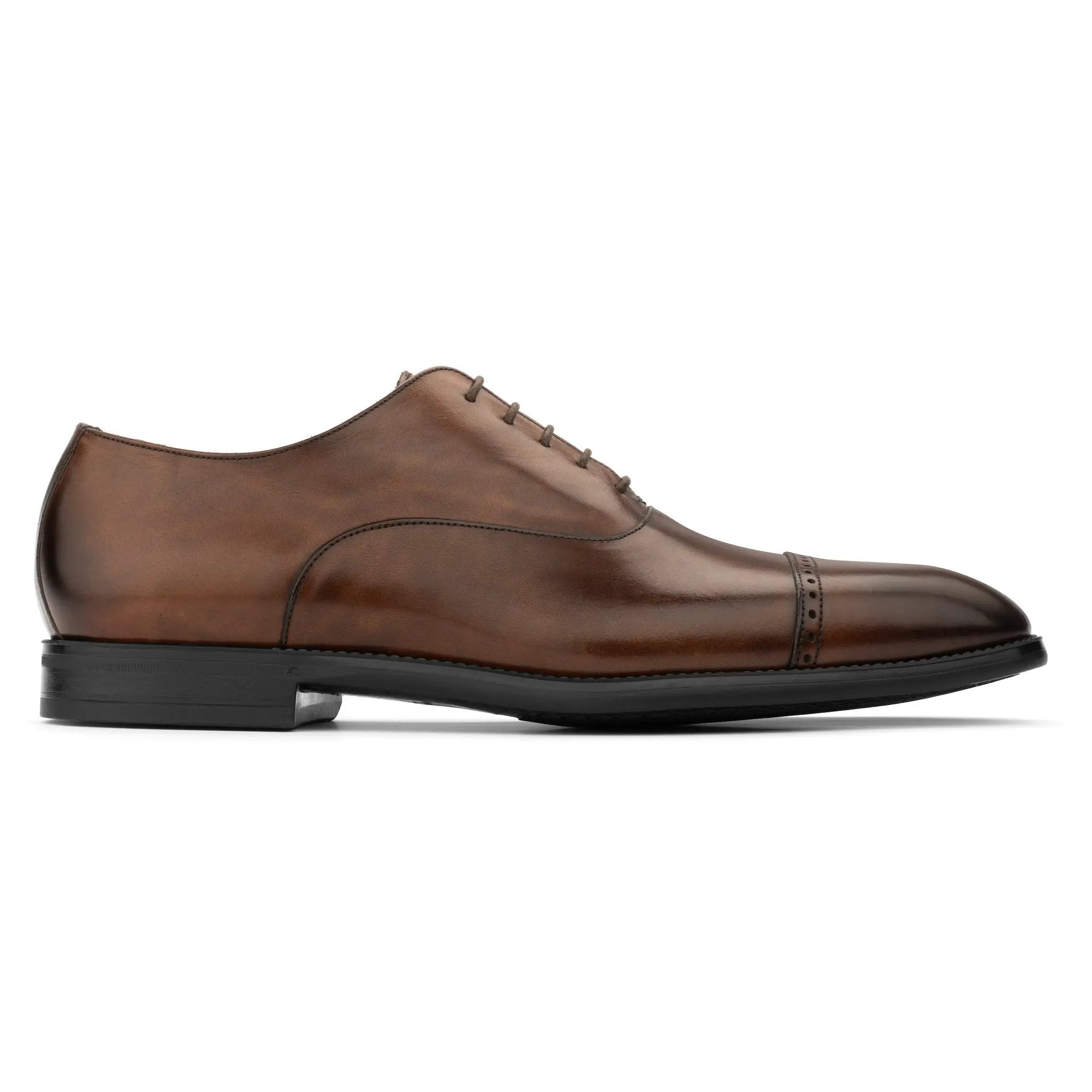 Alessio Burnished Brown Cap Toe Balmoral Oxford by To Boot New York