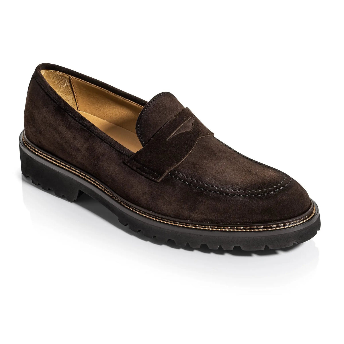 Geneva Brown Suede Penny Loafer by To Boot New York