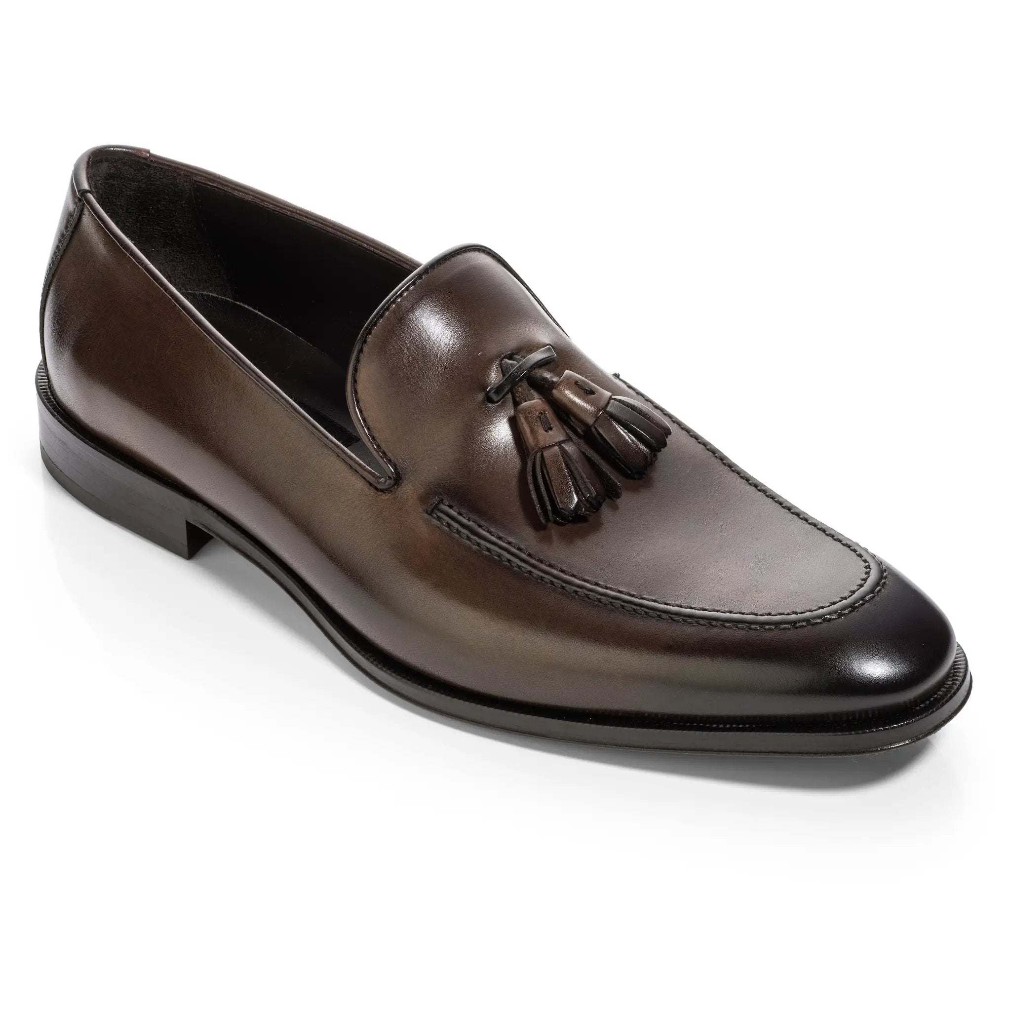 Maurizio Dark Brown Calf Tassel Loafer by To Boot New York