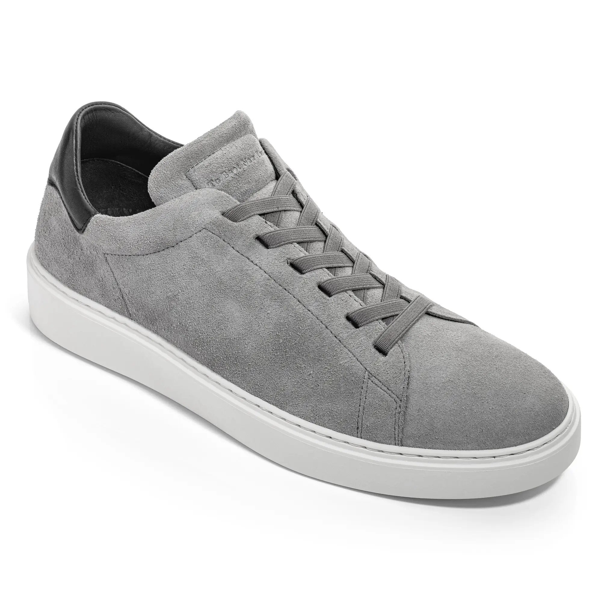 James Grey Suede Stretch Lace Luxury Low-Top Sneaker by To Boot New York