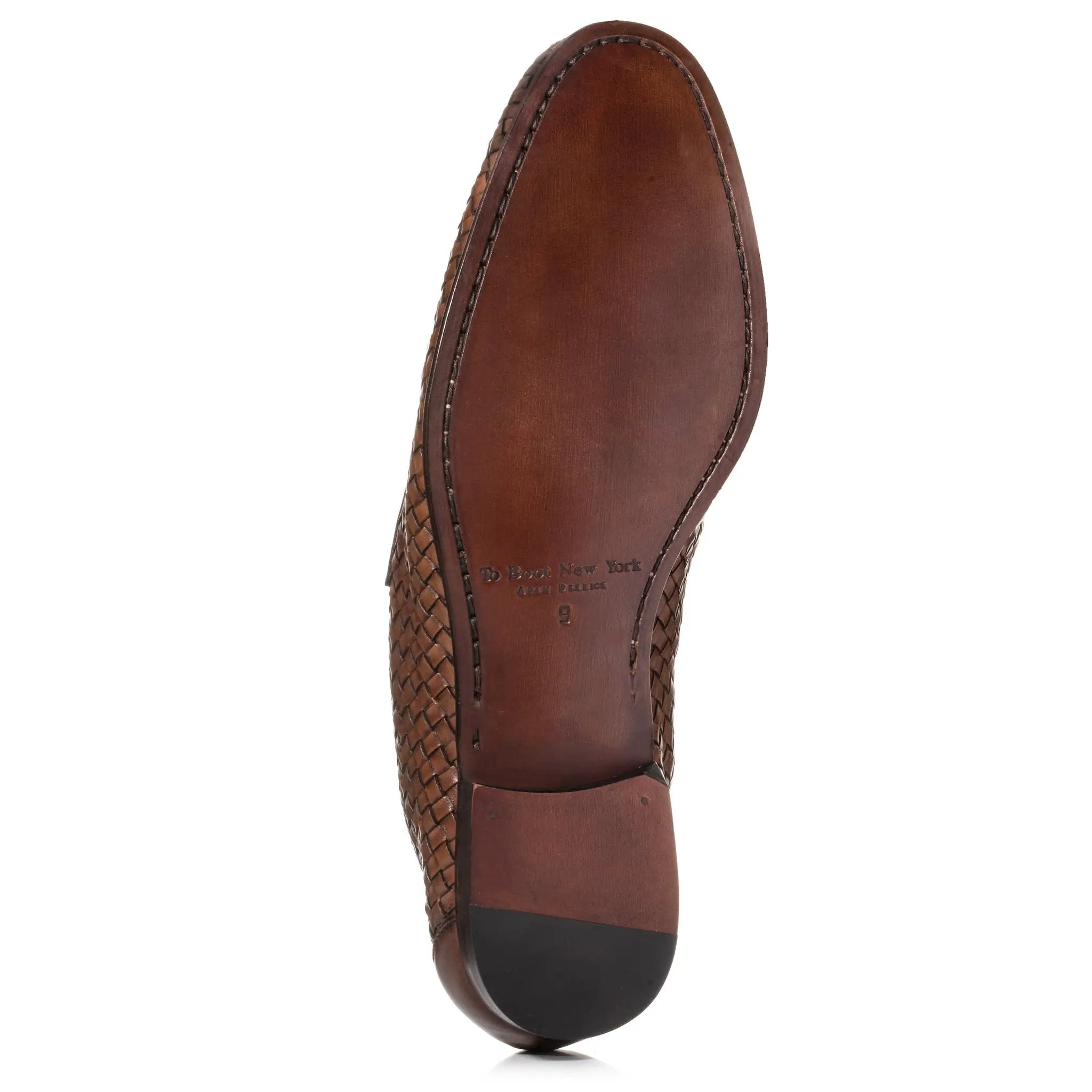 Zenith Cognac Woven Leather Loafer by To Boot New York