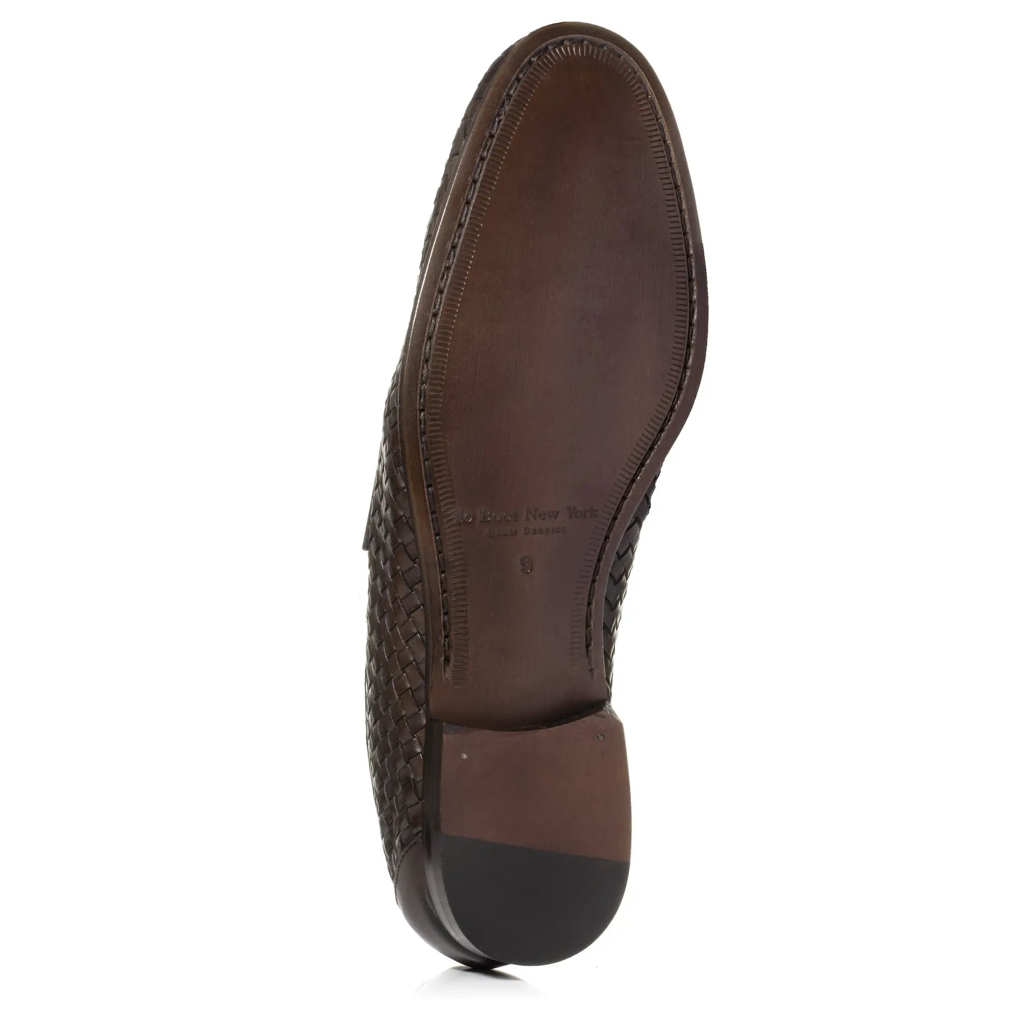 Zenith Brown Woven Leather Loafer by To Boot New York
