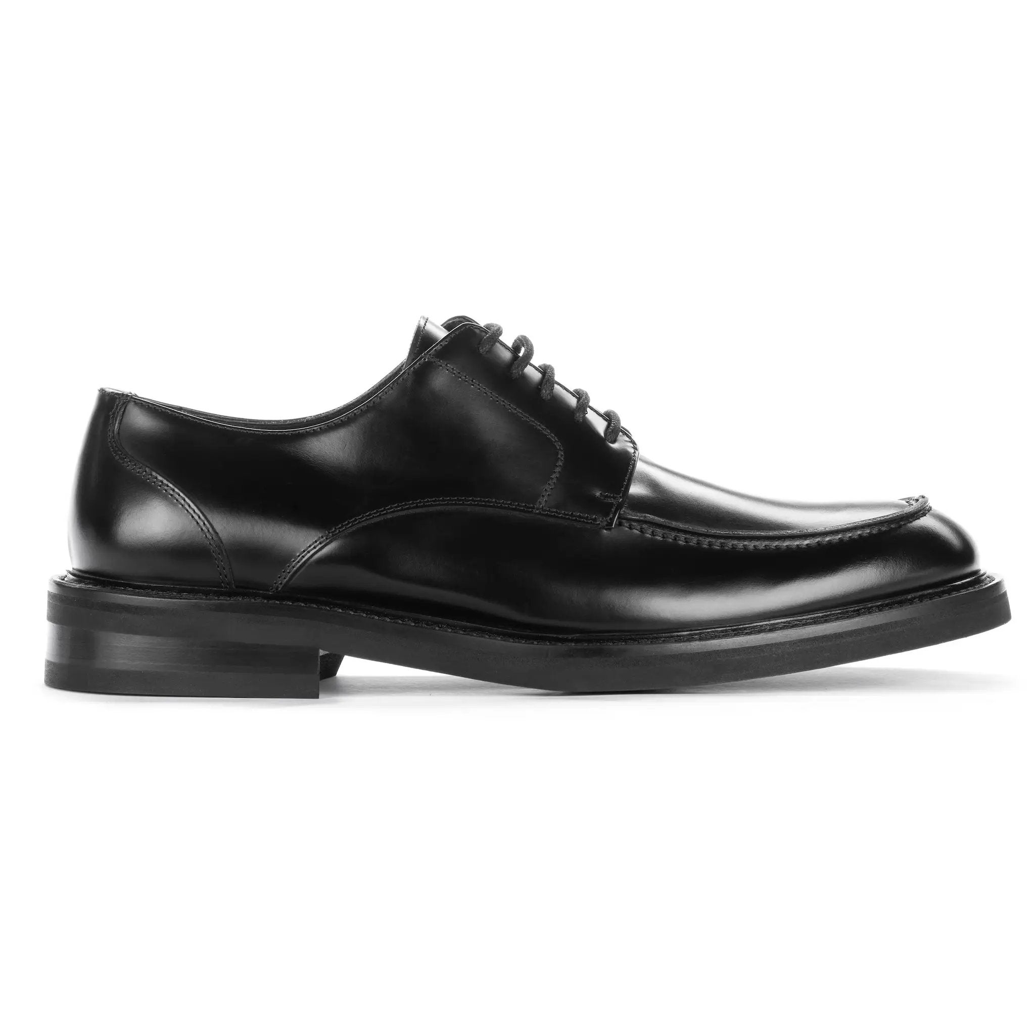 Curtis Black Calf Leather Apron Toe Derby Oxford by To Boot New York