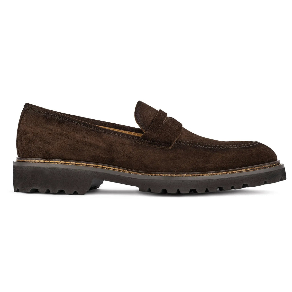 Geneva Brown Suede Penny Loafer by To Boot New York