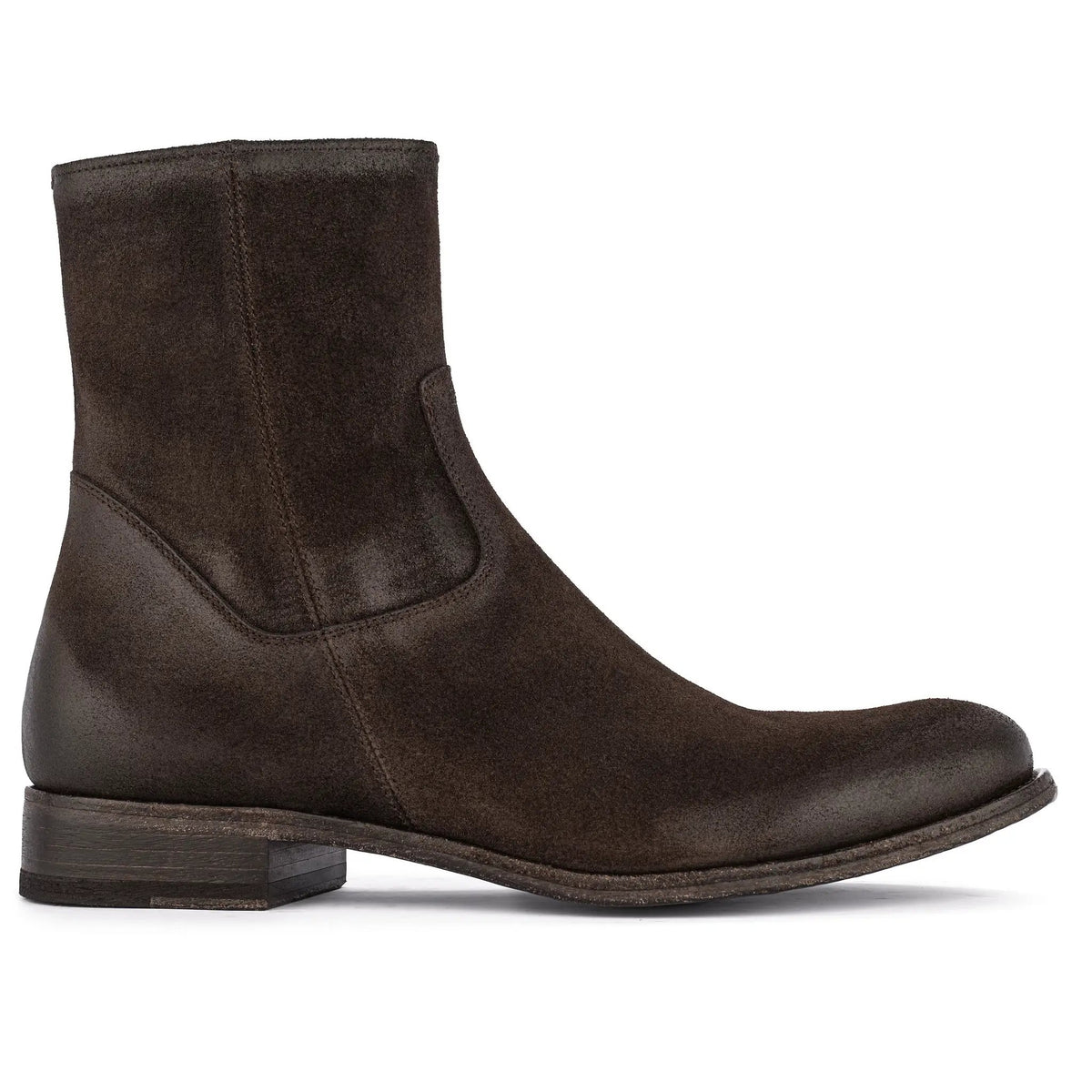 Belvedere Dark Brown Suede Waxed Suede Zip Boot by To Boot New York