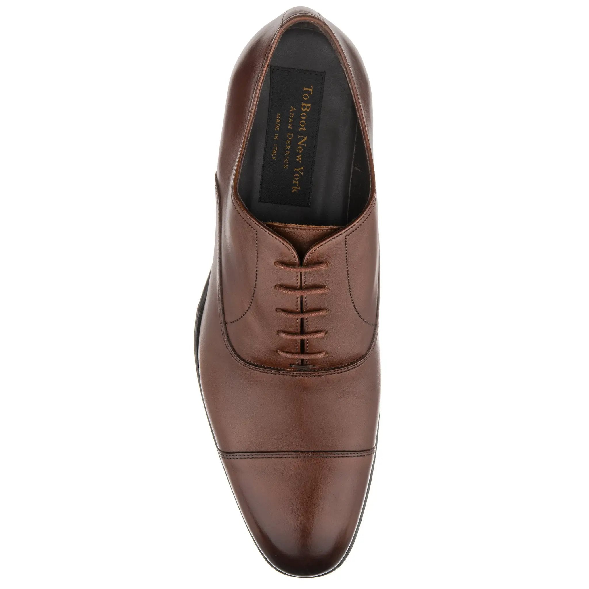 Nico Burnished Brown Calf Leather Cap Toe Oxford by To Boot New York