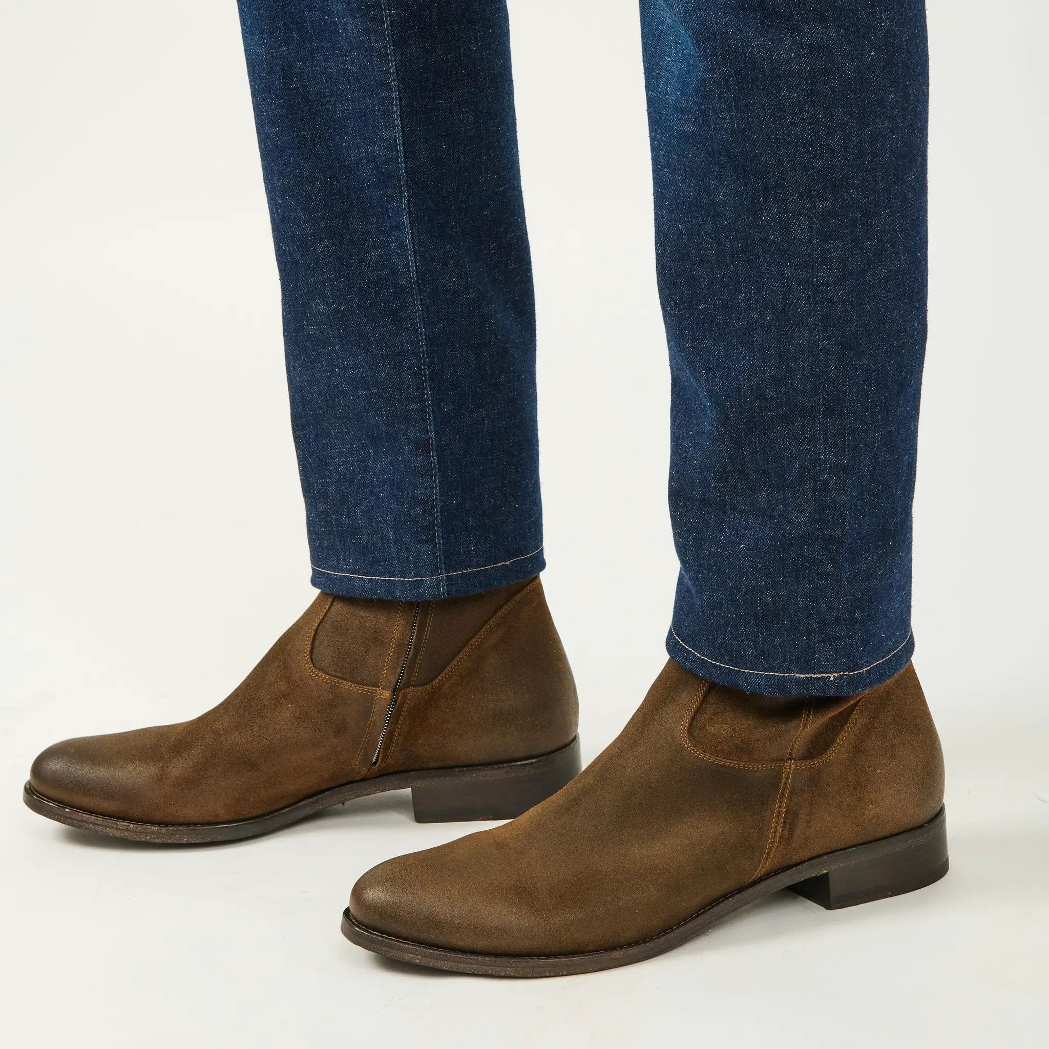 Belvedere Mid Brown Waxed Suede Zip Boot by To Boot New York