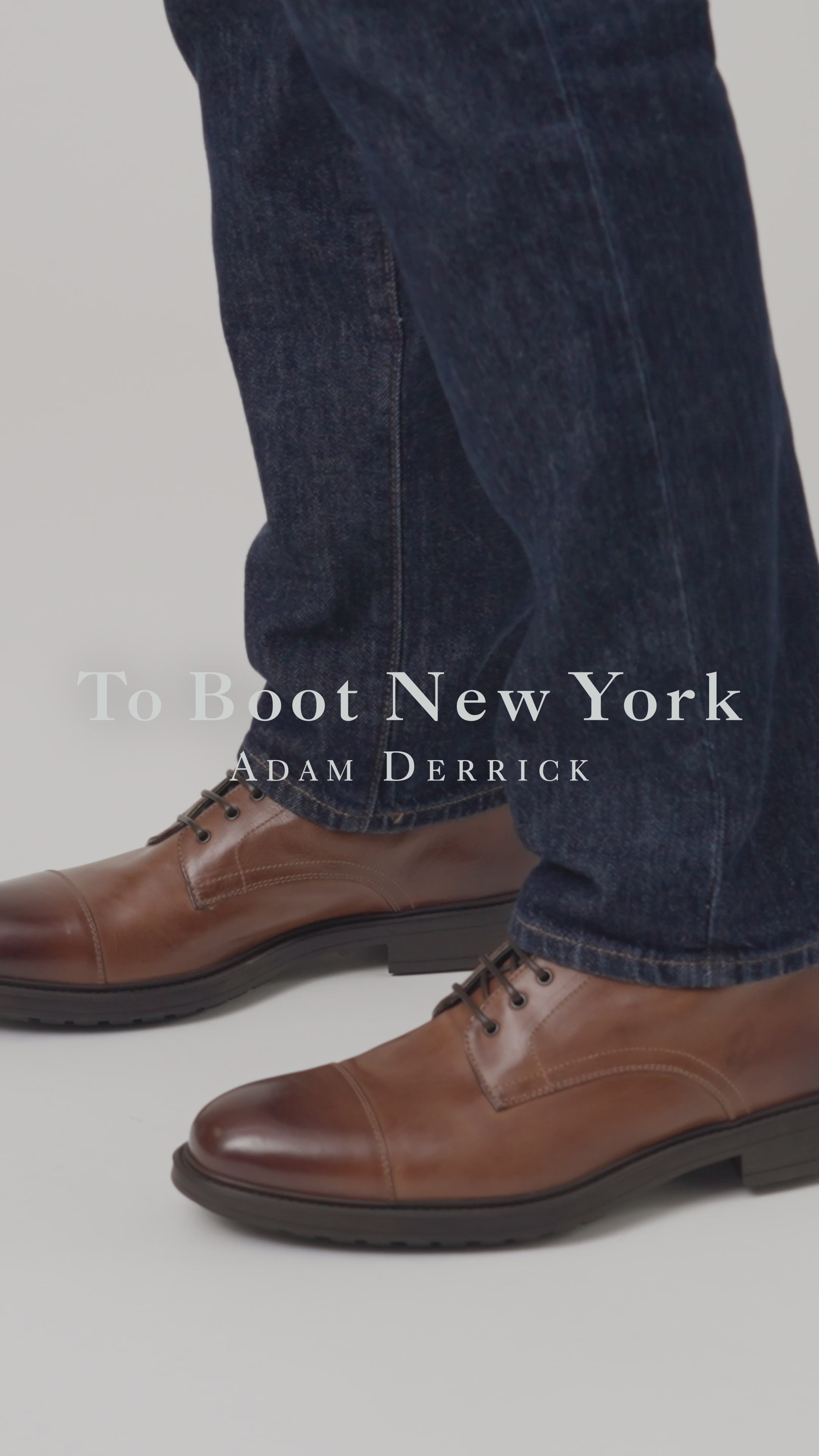 Burkett Cognac Cap Toe Lace-Up Boot